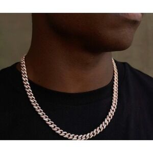 GLD Shop Prong Link Choker 10mm 18" + Bracelet 8.5mm Rose/White Gold 14k Plated